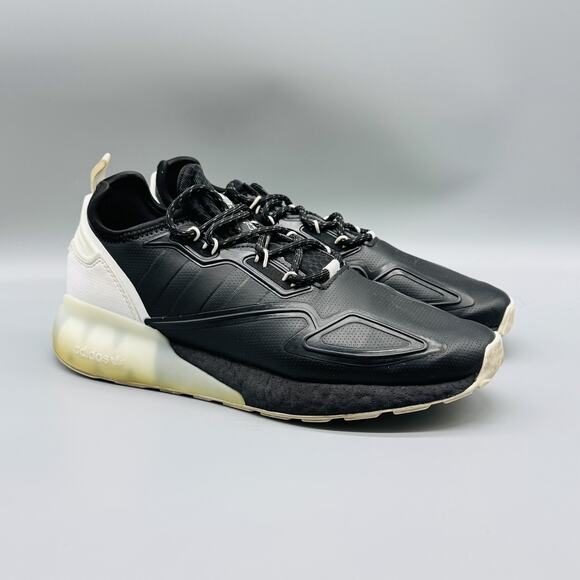 Adidas ZX 2K Boost Shoes Mens Size 9 Black White S42835 Sneakers Comfort - Picture 2 of 12